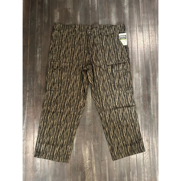 Duluth Trading Co Flex Fire Hose Cargo Pants Mens Tiger Stripe Camo Brown Green - Picture 3 of 4